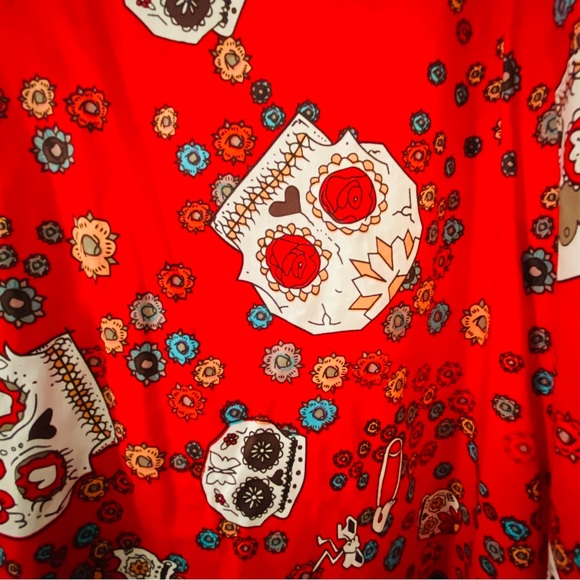 Fire engine red sugar skull halter dress 🔥 - Picture 5 of 8